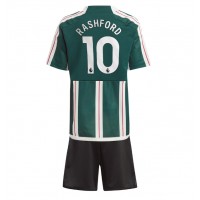 Manchester United Marcus Rashford #10 Vonkajší Detský futbalový dres 2023-24 Krátky Rukáv (+ trenírky)